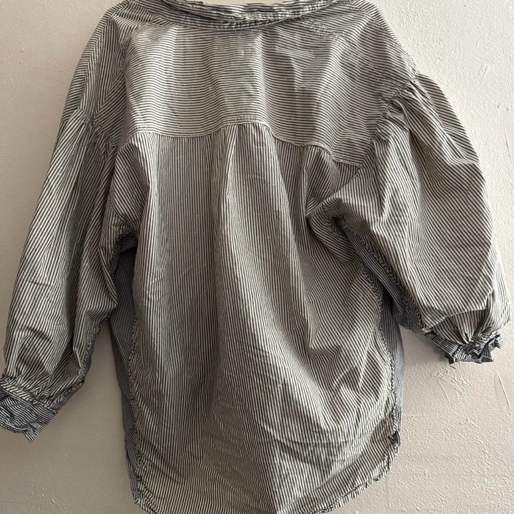 We The Free Blue and White Striped button up - Picture 2 of 3